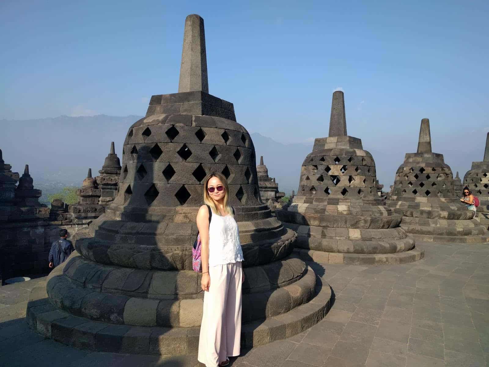 Photo Of A Woman In Borobudur Temple Background