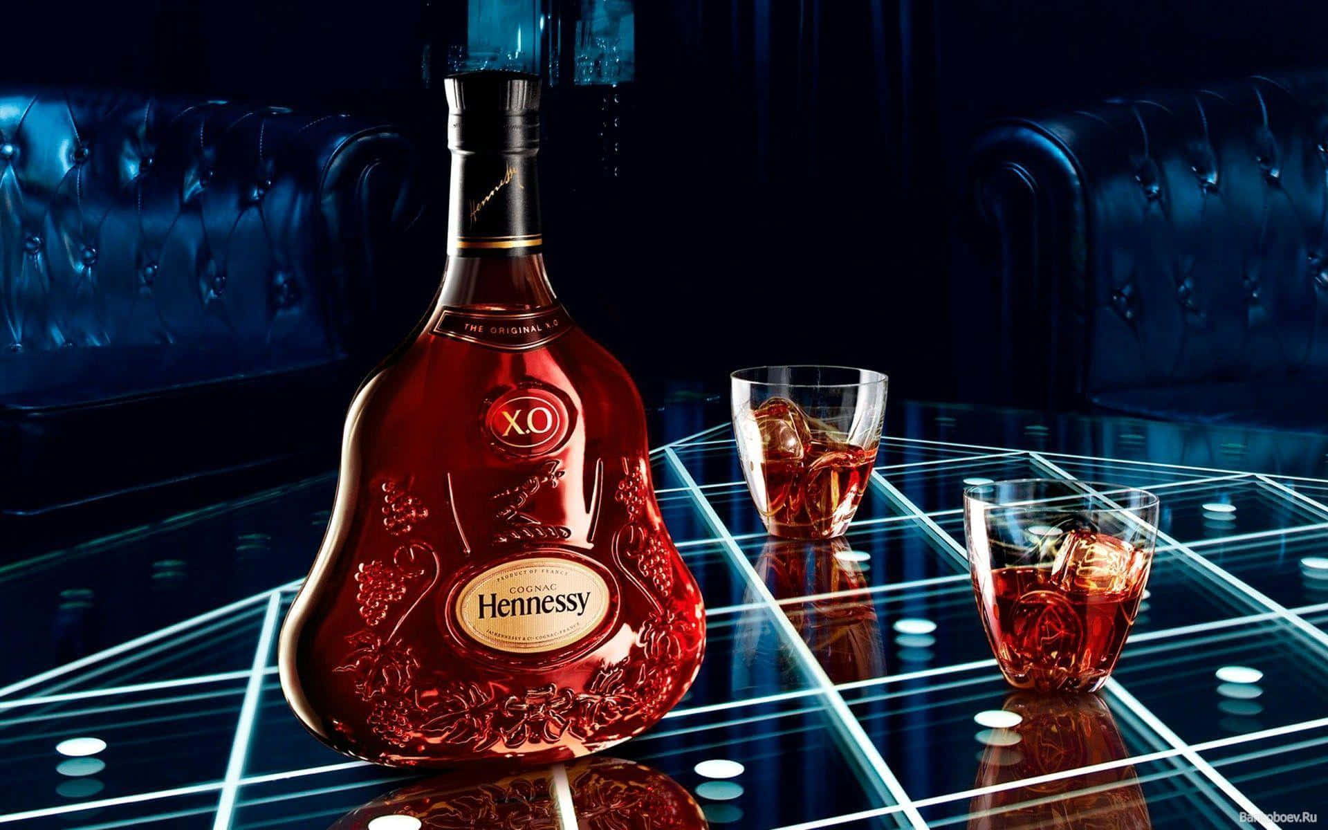 Photo Toast To Success With A Glass Of Hennessy Background