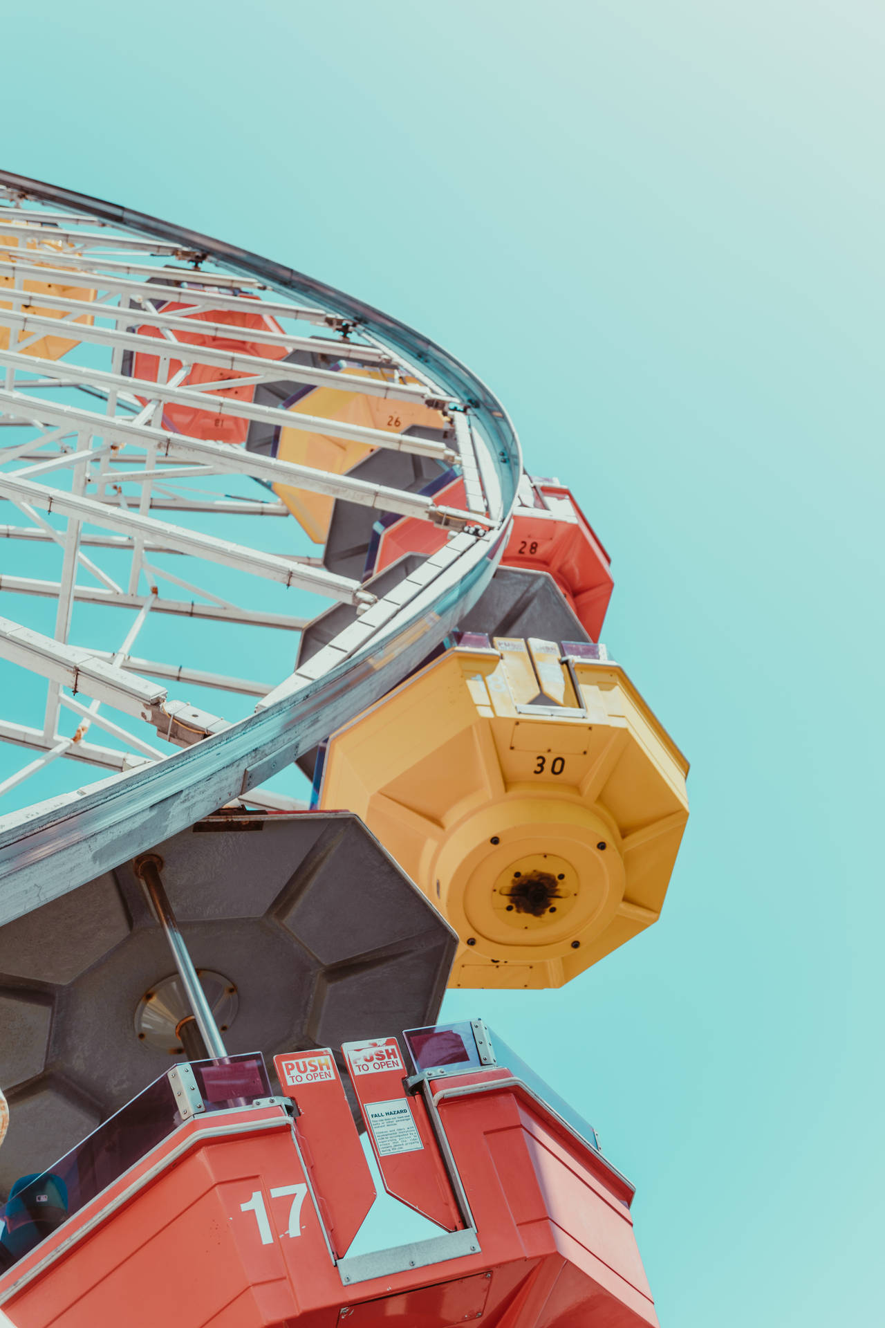Photograph Of Pastel Vintage Ferris Wheel Background