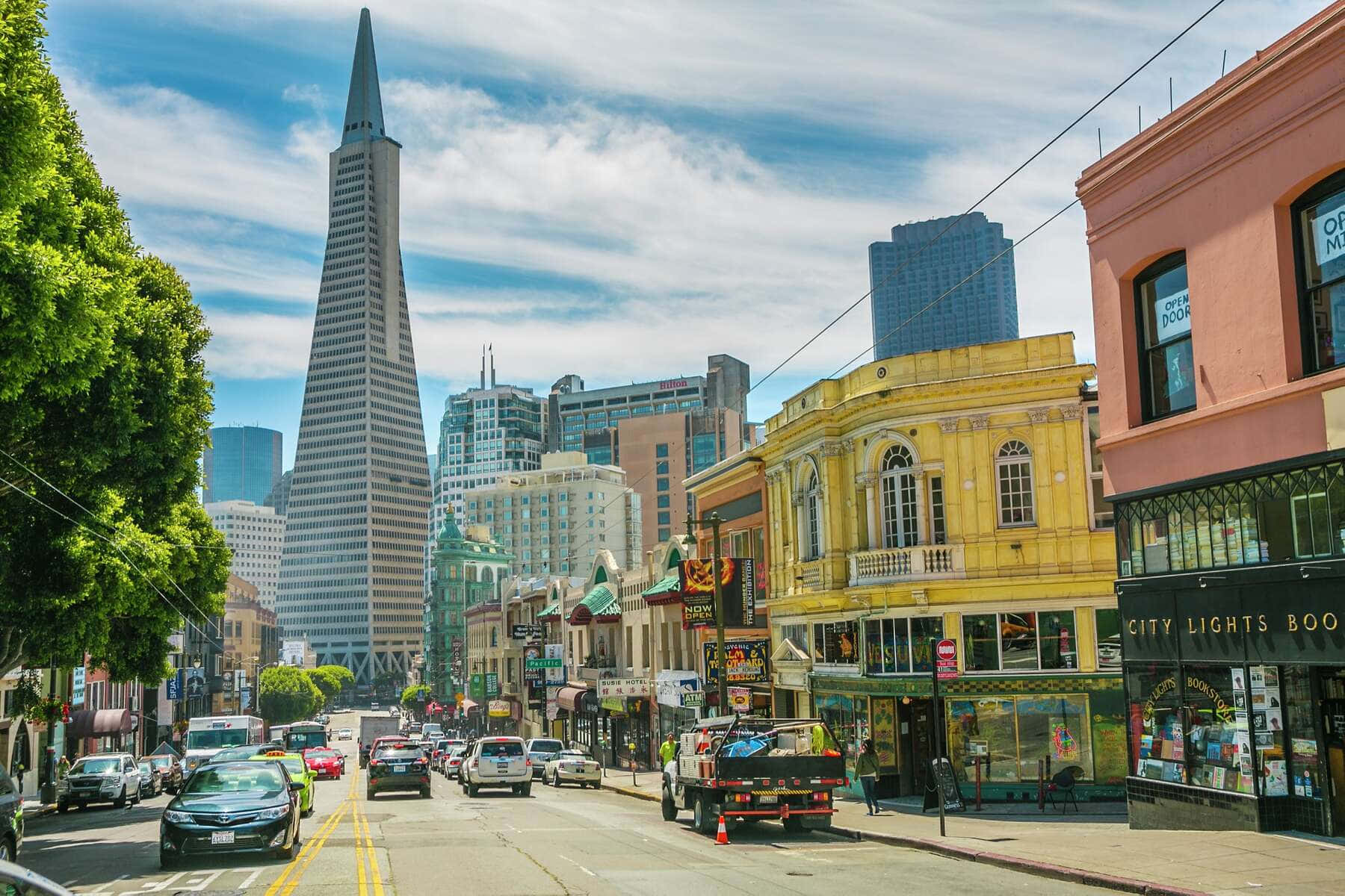 Photograph Of Transamerica Pyramid From A Distance Background