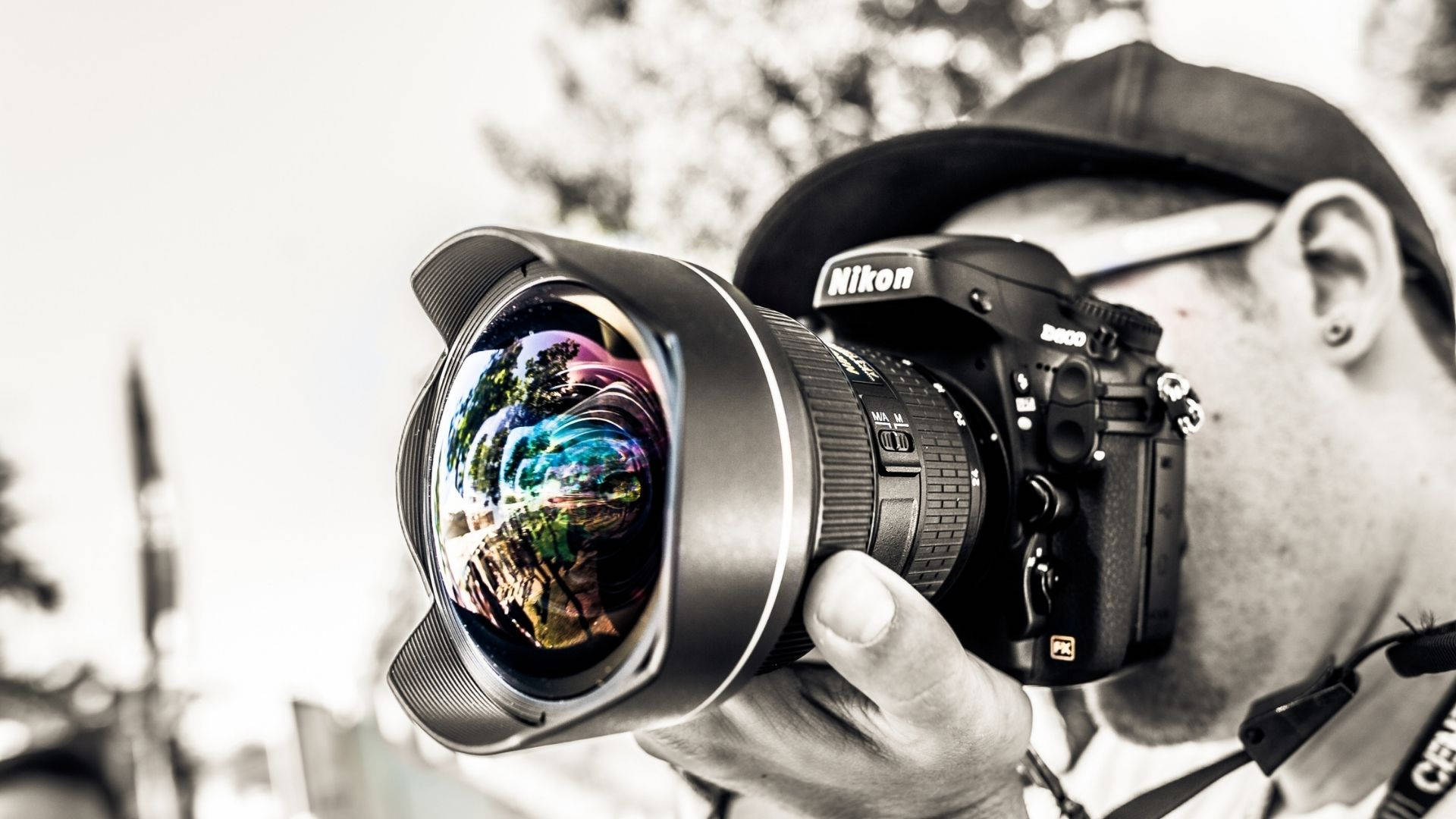 Photographer Rainbow Lens Background