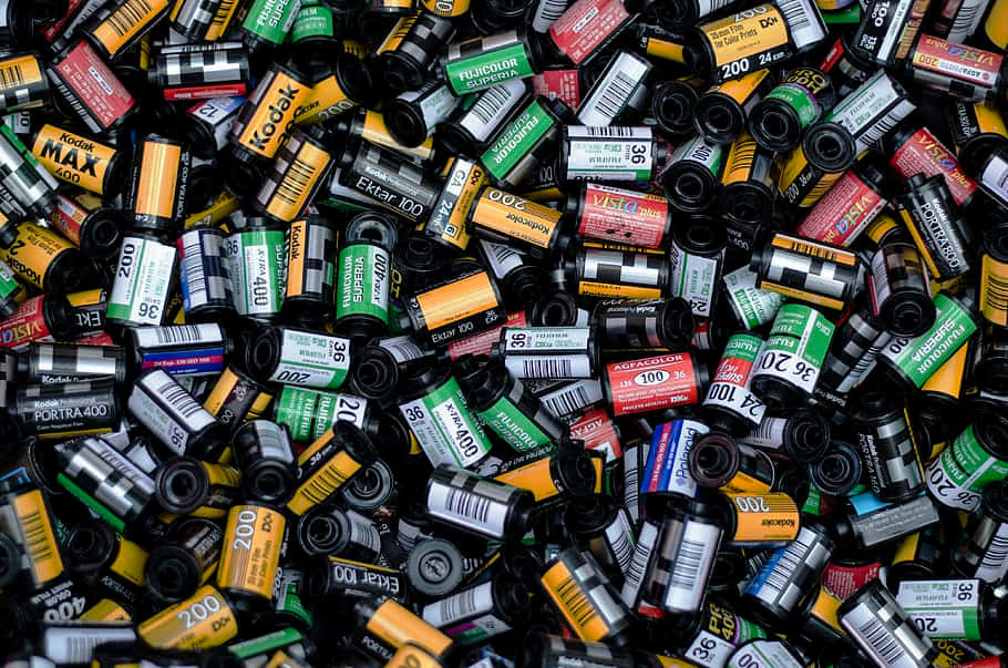 Photographic Films From Disposable Cameras Background