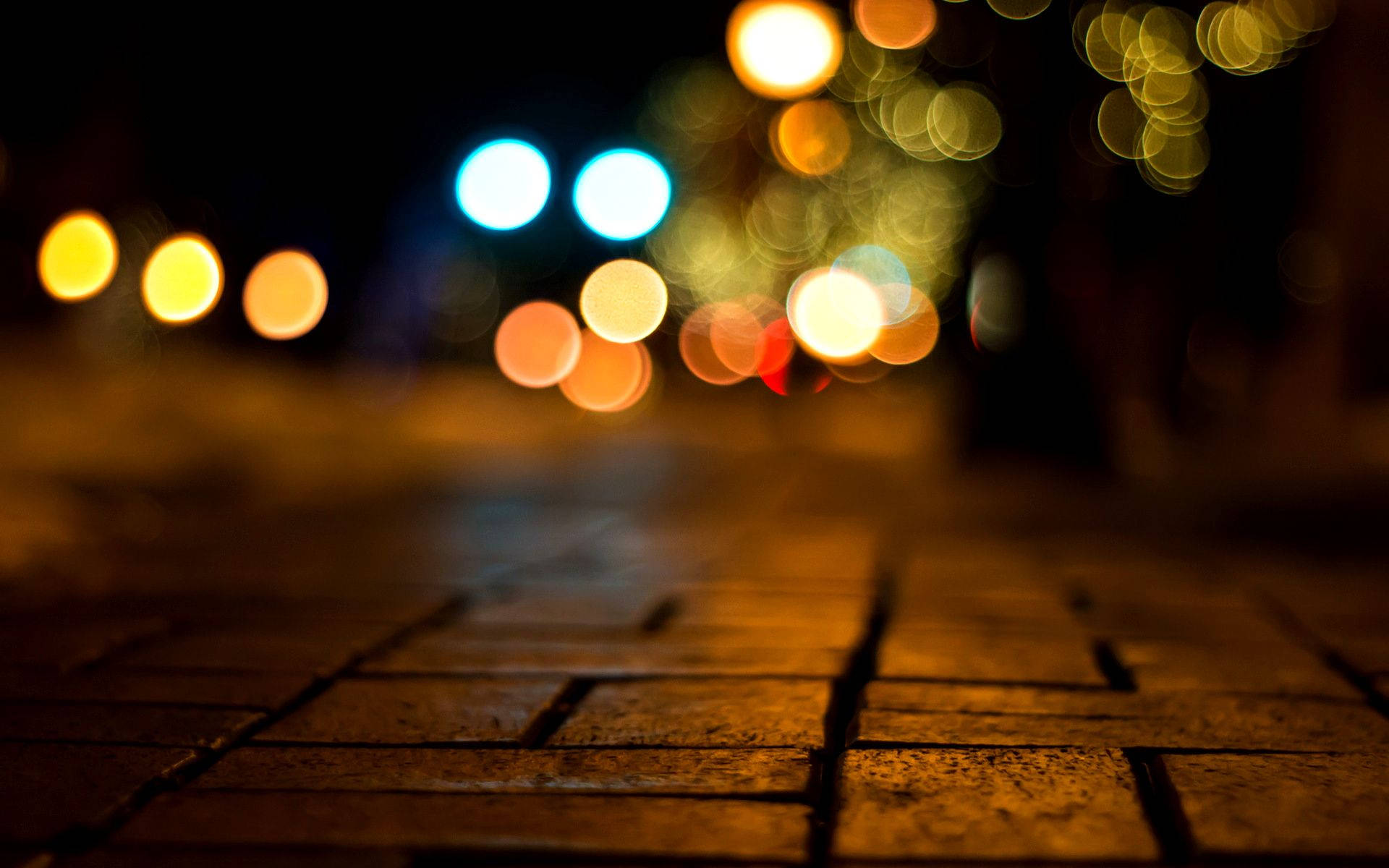 Photography Of Sidewalk At Night Background