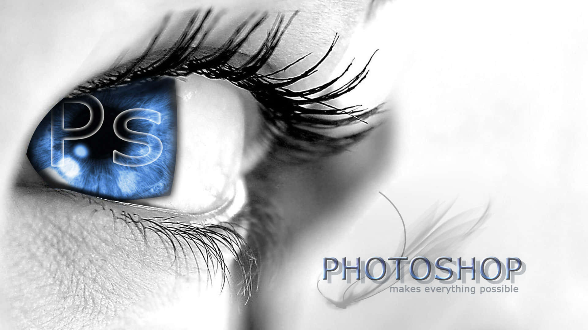 Photoshop Logo On A Blue Eye Background