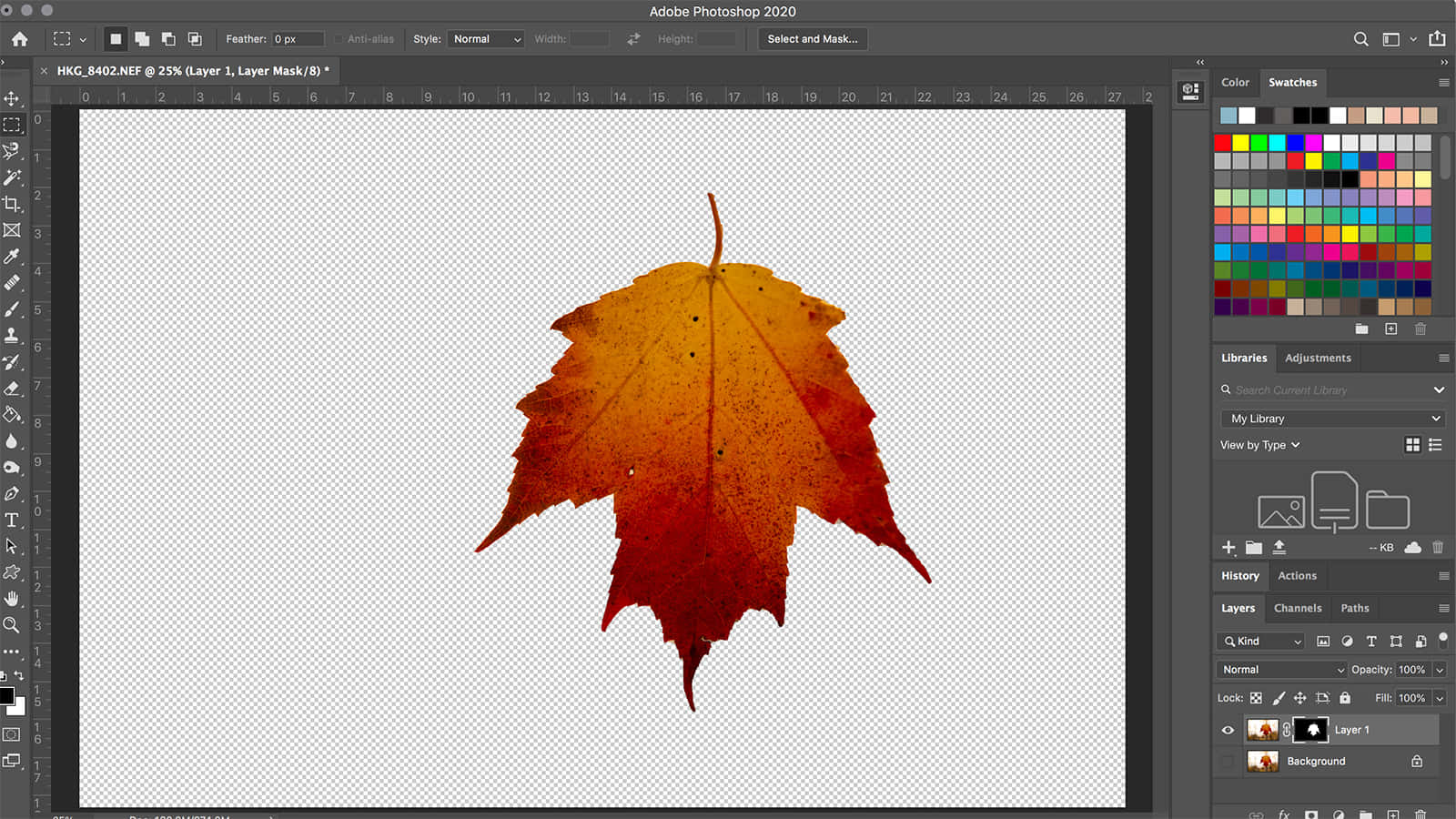 Photoshop Orange Maple Leaf Background
