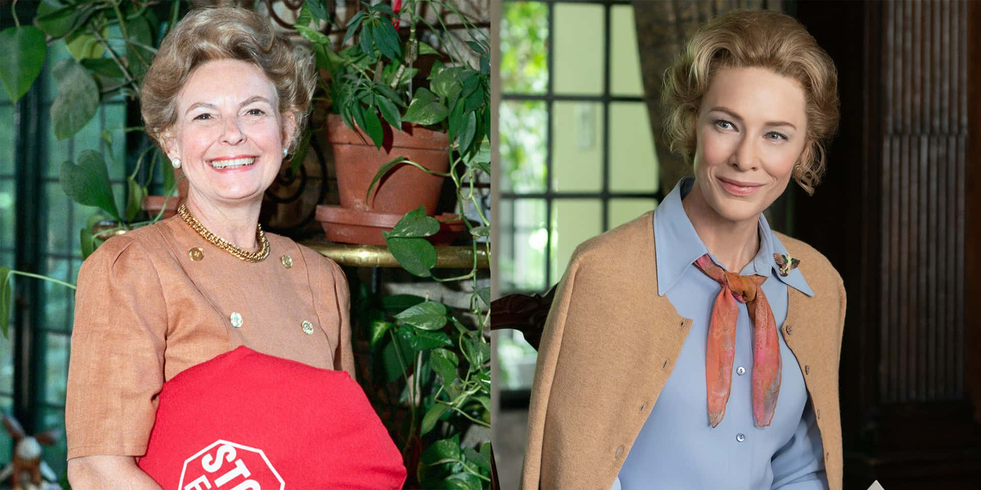 Phyllis Schlafly Smiling Stop Sign