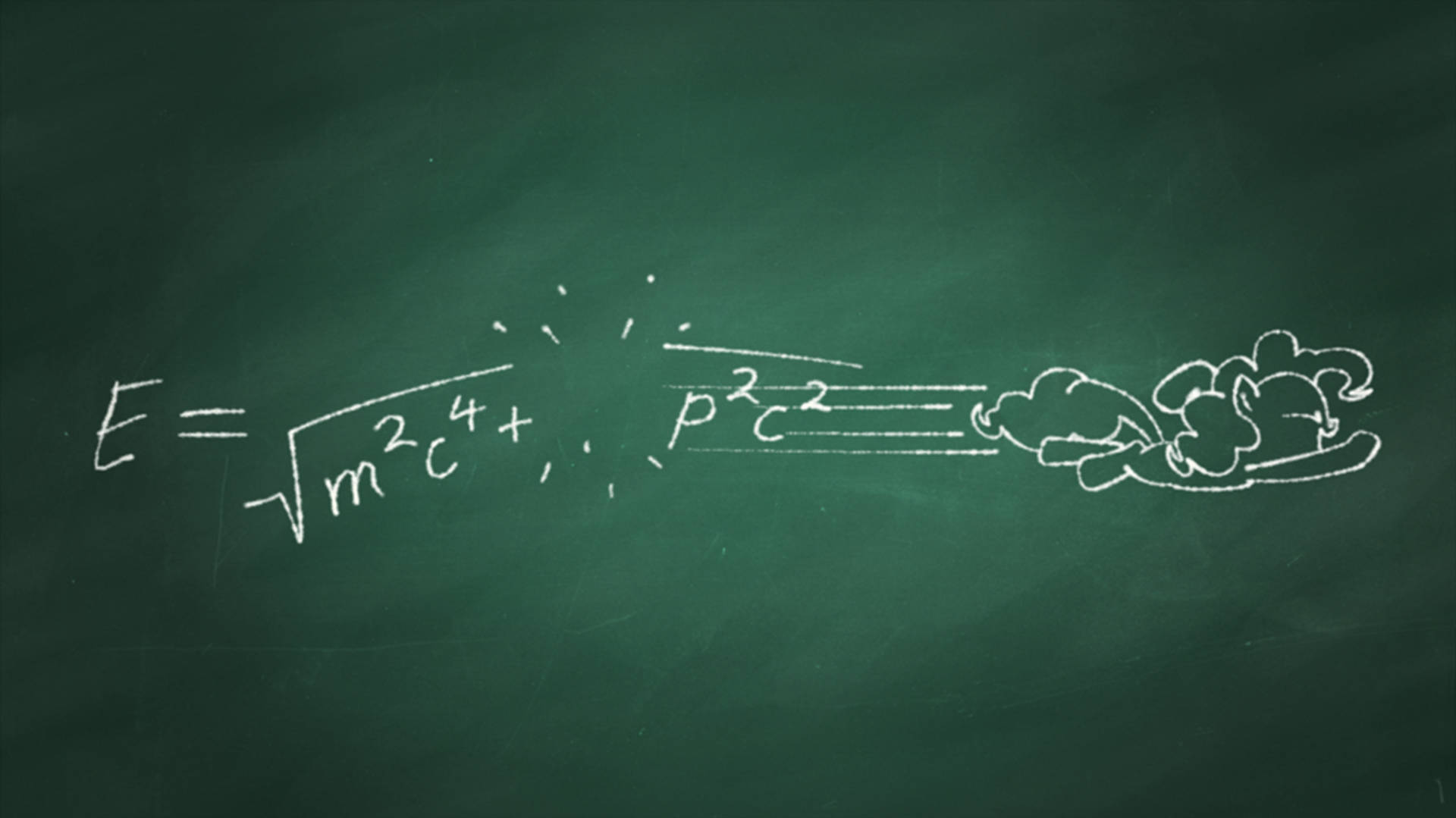 Physics Equation On Chalkboard Background