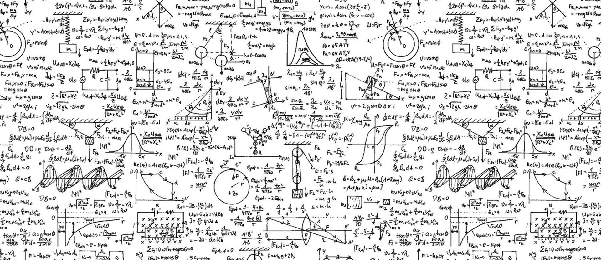 Physics Equations On Whiteboard Background