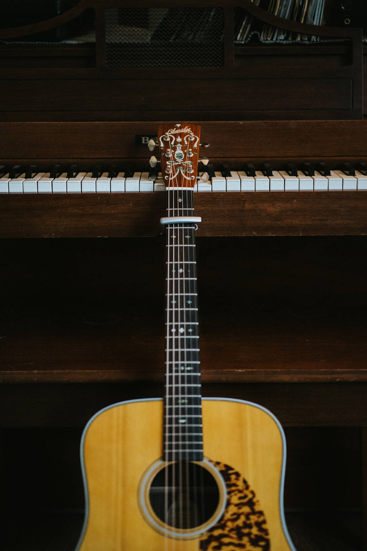 Piano And Guitar Music Instruments Background