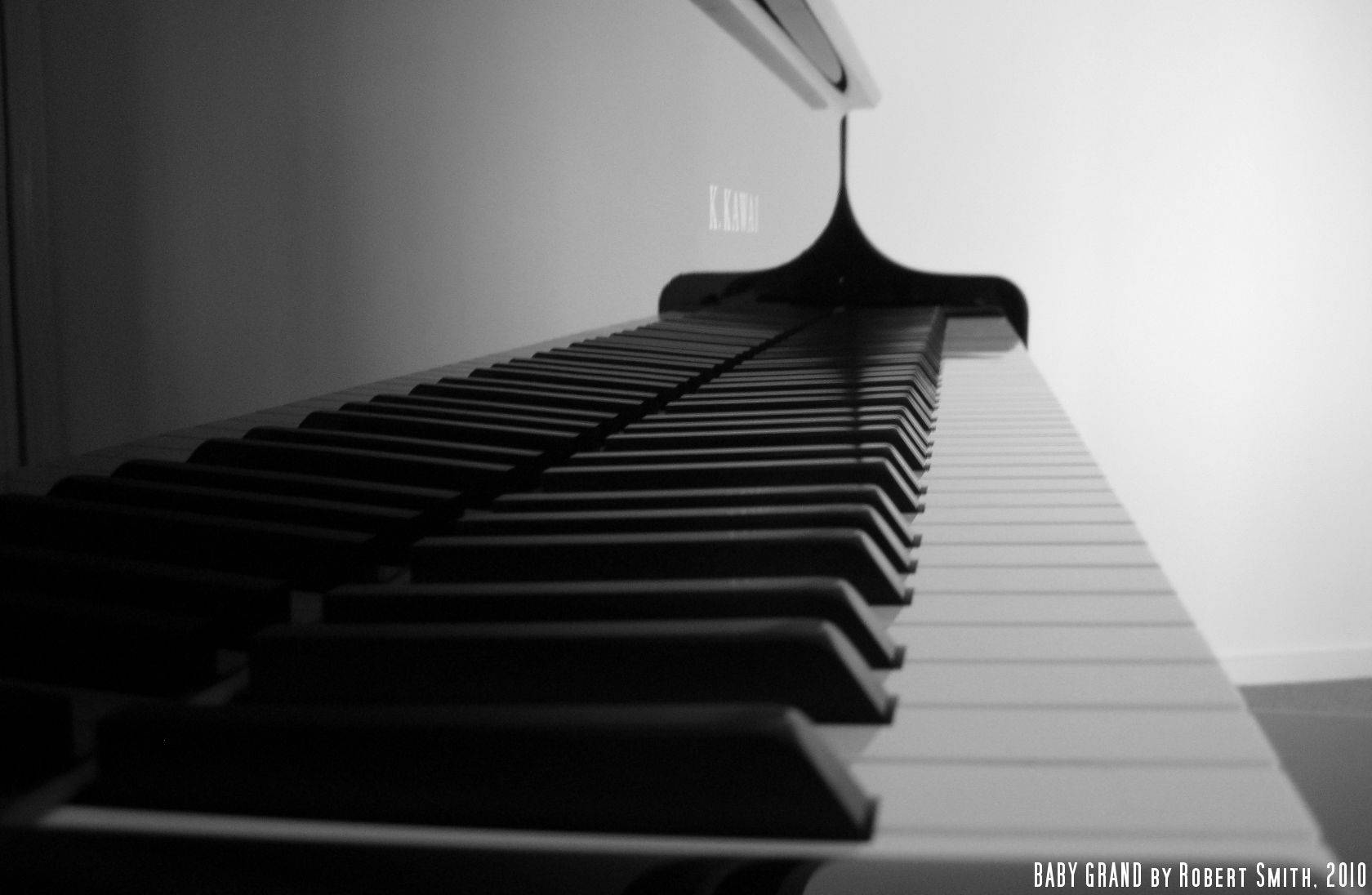 Piano Black Keys Reflection Background