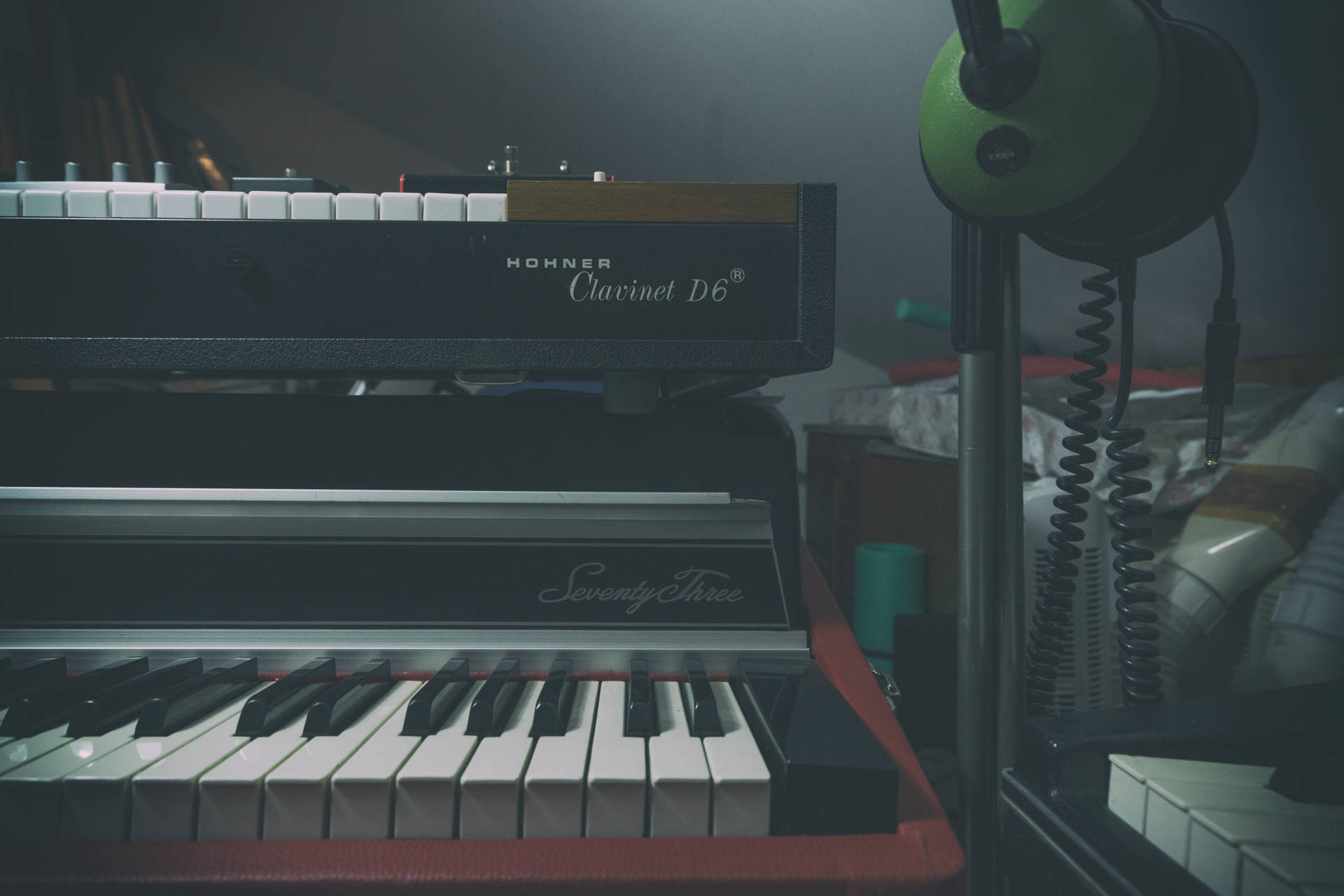 Piano With Music Synthesizer Background