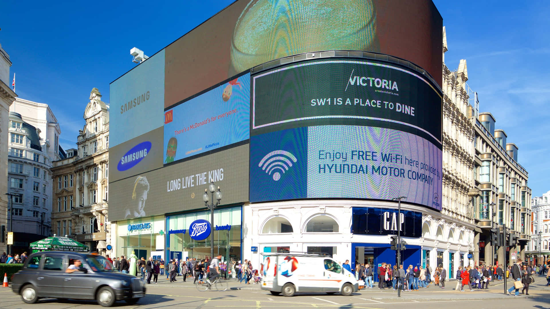 Piccadilly Circus Led Screen In Building Background