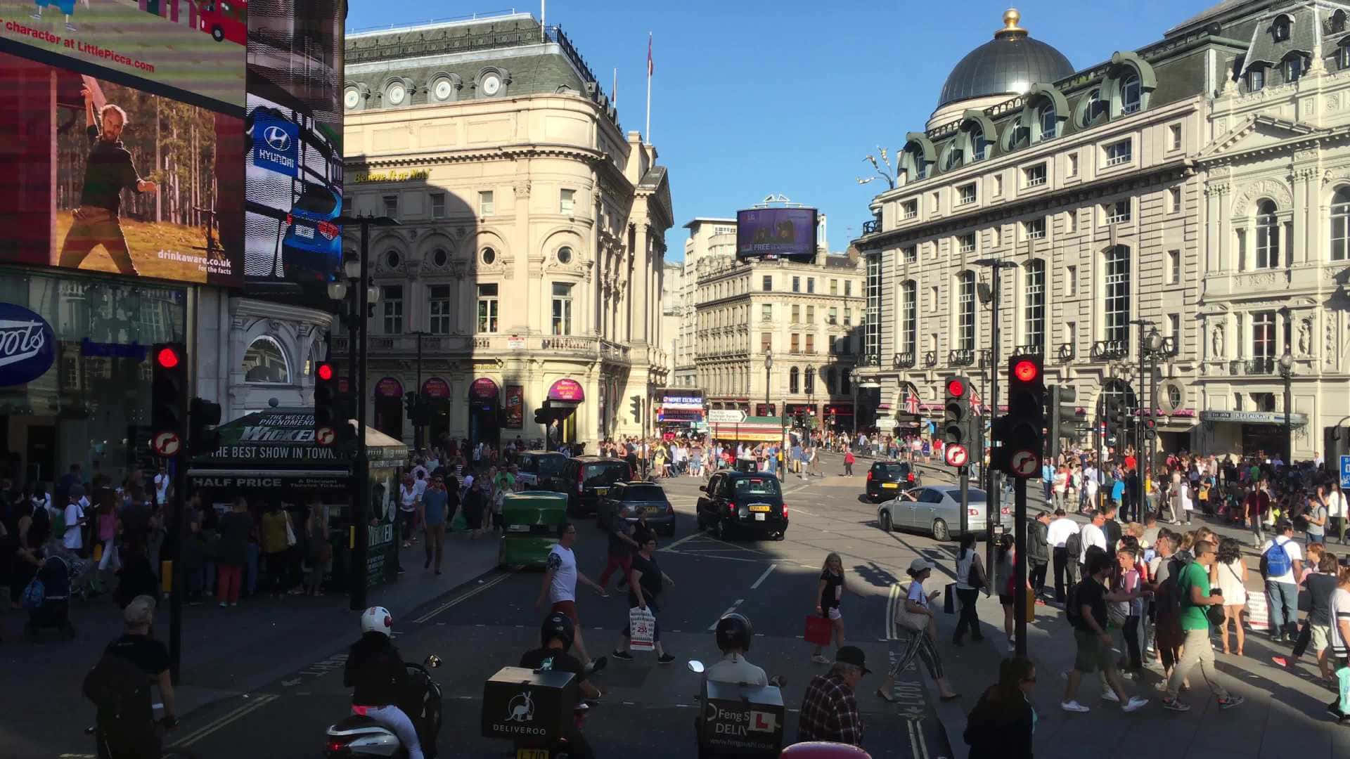 Piccadilly Circus London Busy Road Background