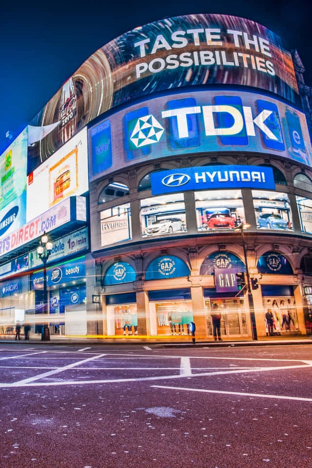 Piccadilly Circus Low Angle Portrait Background