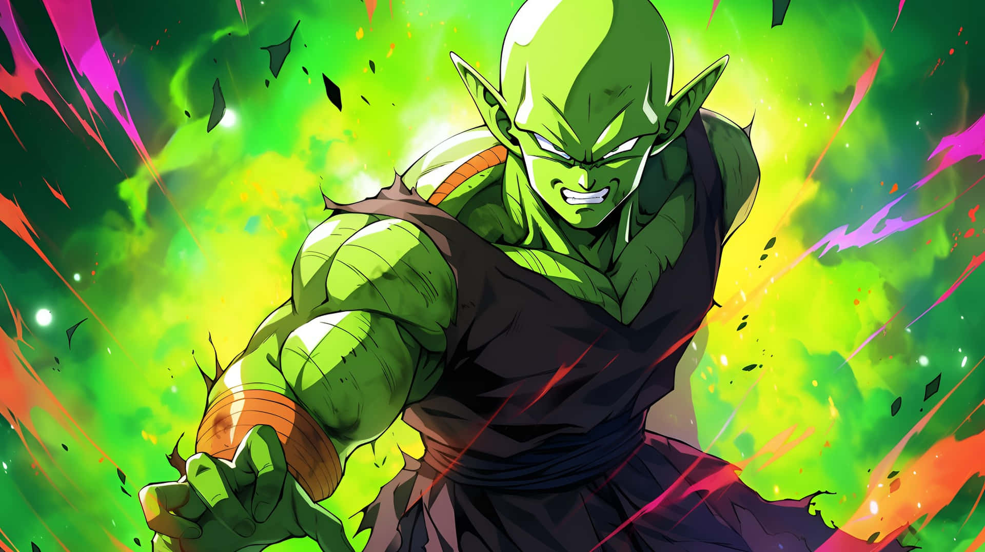 Piccolo Power Up Anime Artwork Background