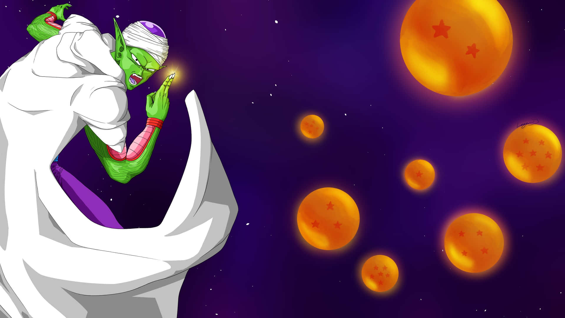 Piccolo_with_ Dragon_ Balls_in_ Space
