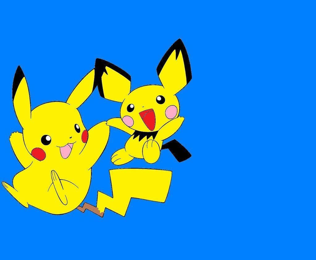 Pichu And Pikachu Jumping Background