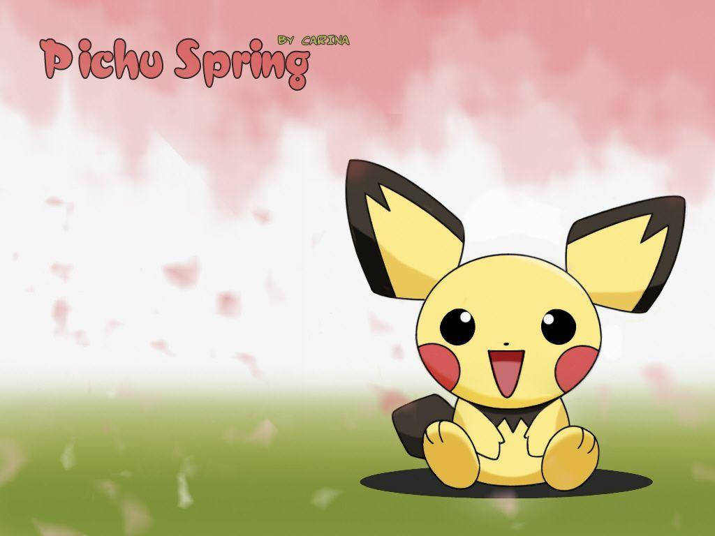 Pichu Smiling On A Springtime