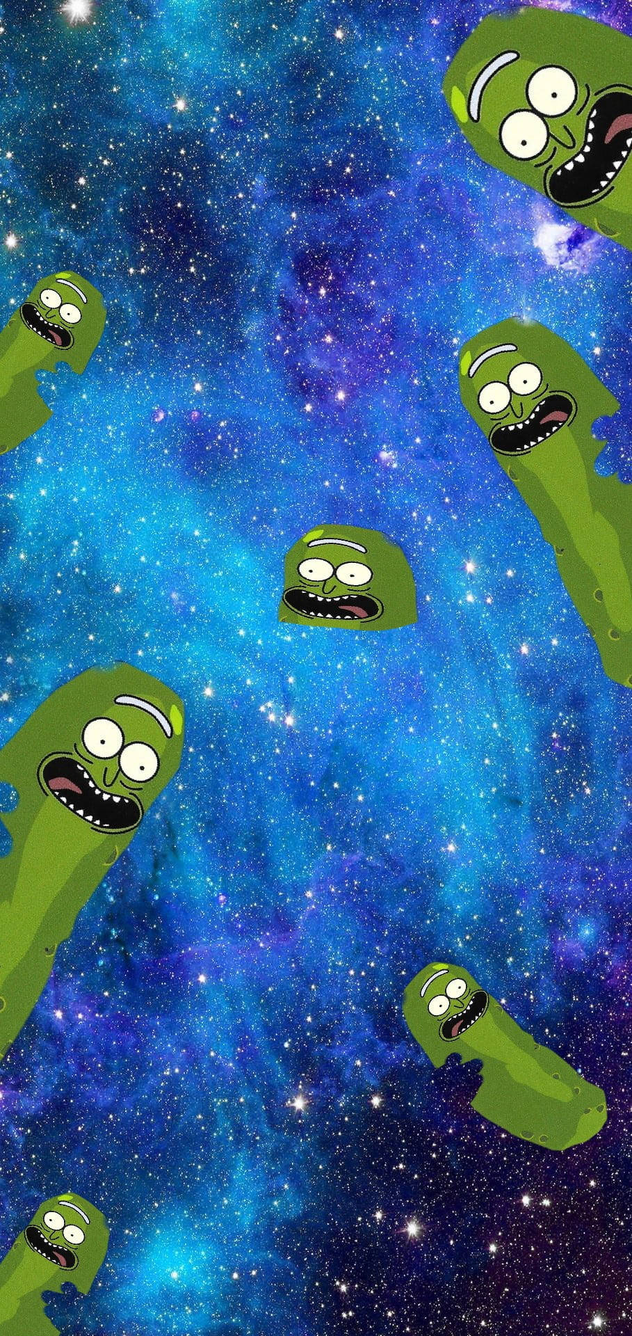 Pickle Rick Blue Galaxy