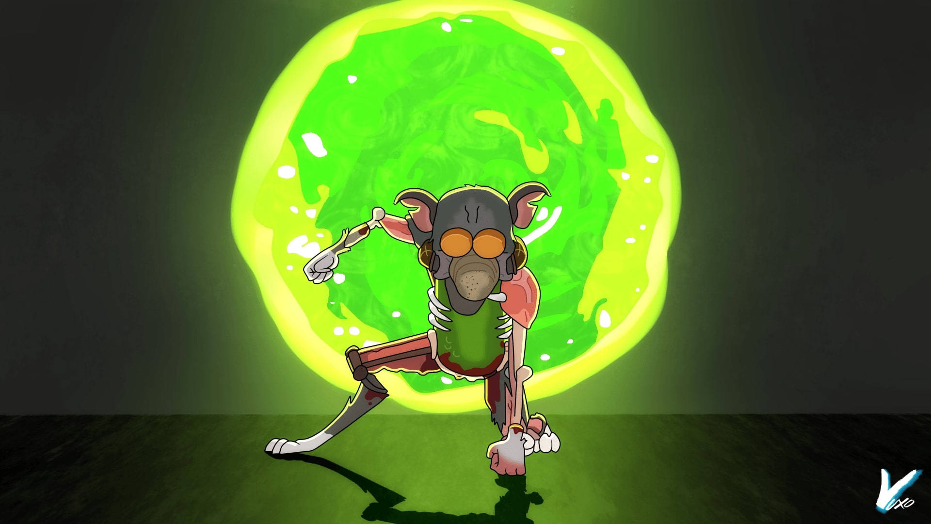 Pickle Rick Coming Out Of Portal