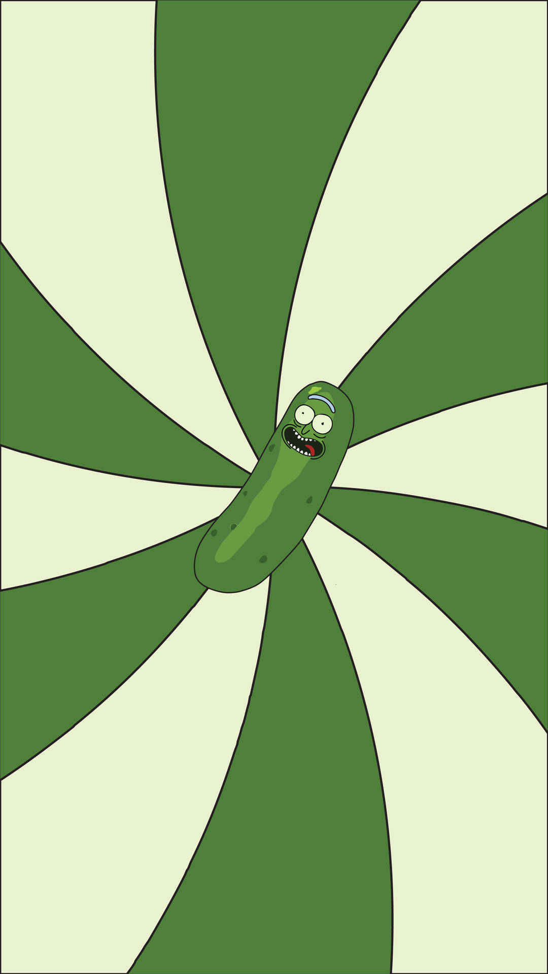 Pickle Rick Over Radial Pattern