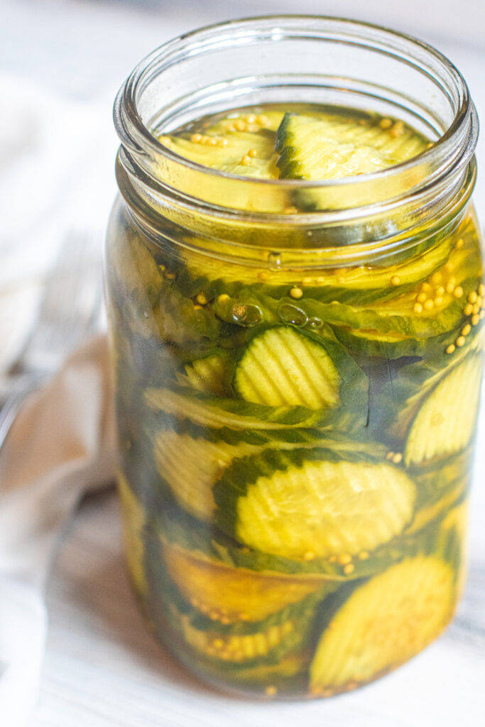 Pickle Slices In Crinkle Cut Background