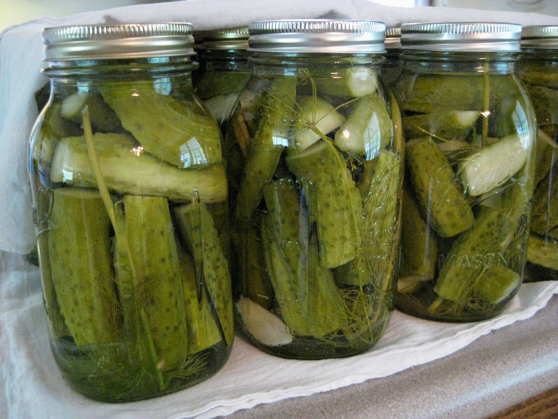 Pickle Slices With Dill Background