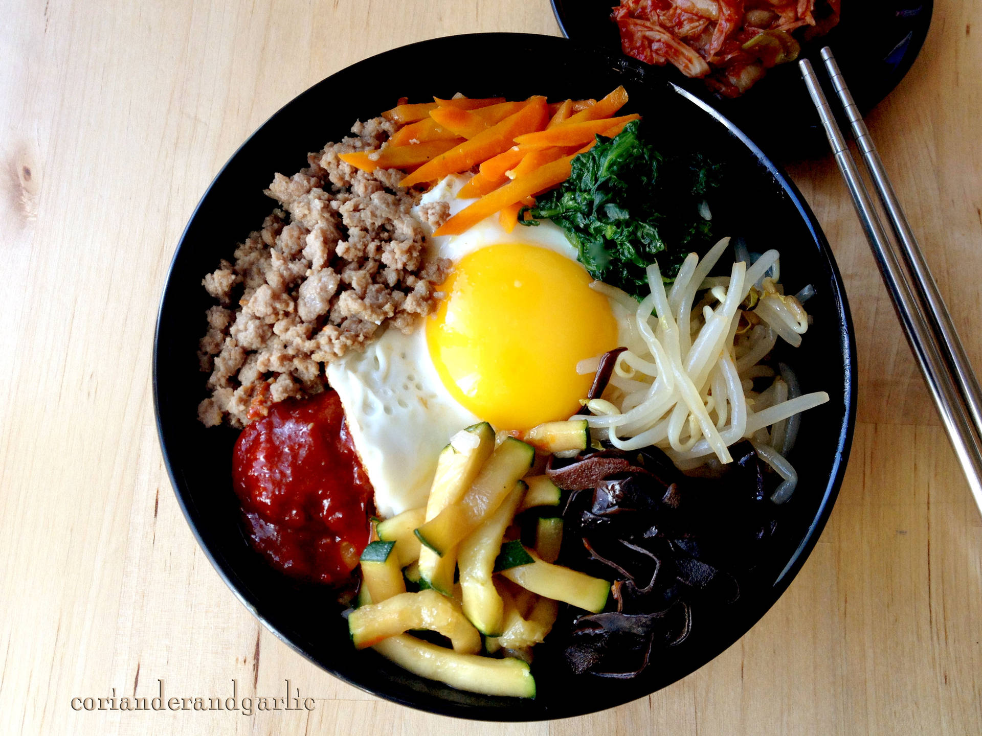 Pickled Ingredients For Bibimbap Background