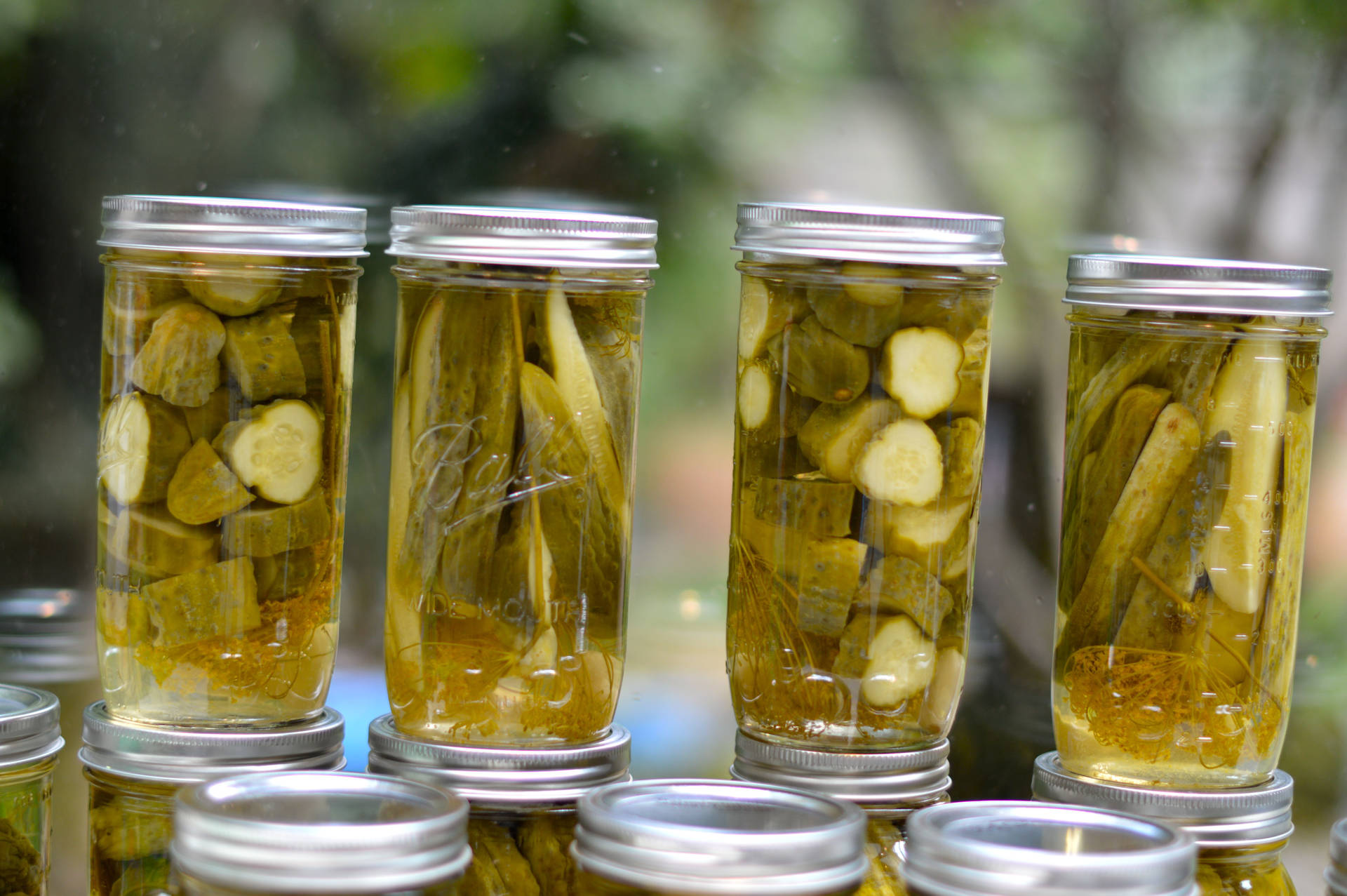 Pickles In Tall Jars Background