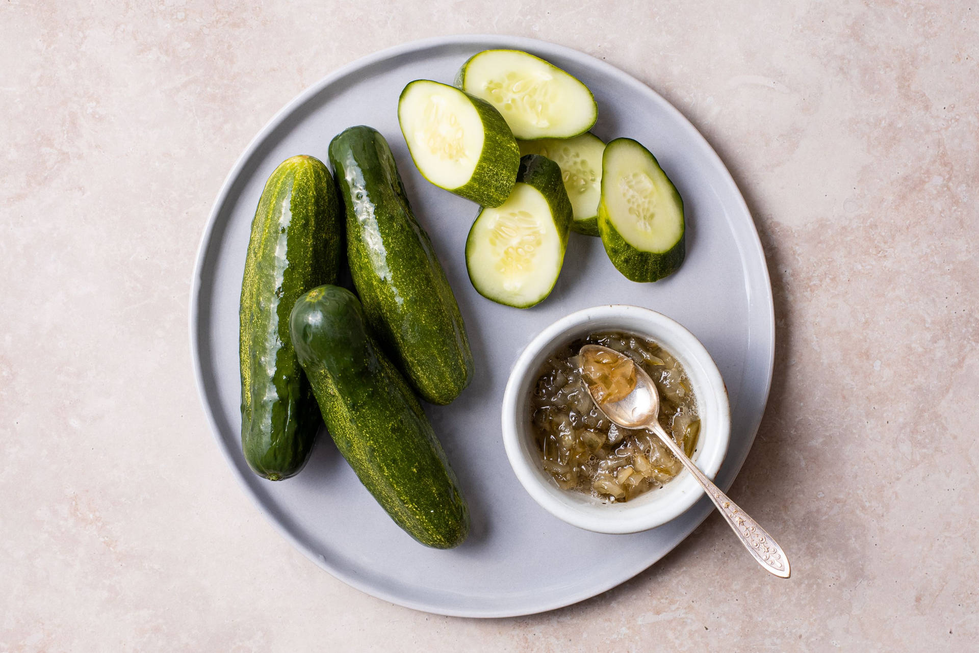 Pickles With Dip Background