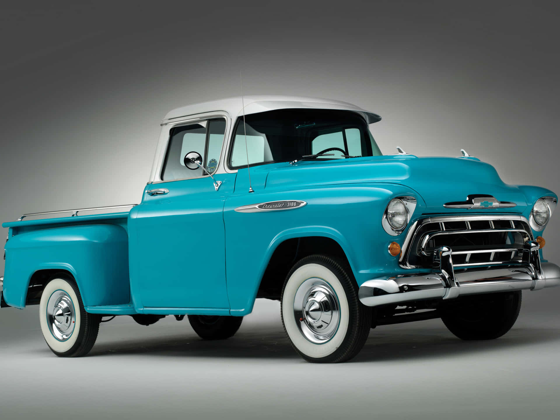 Pickup Truck Aqua Chevrolet 3100 Photography Background