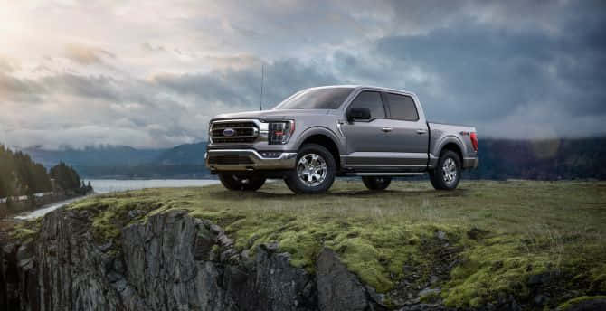 Pickup Truck Gray 2021 Ford F-150 Photography Background