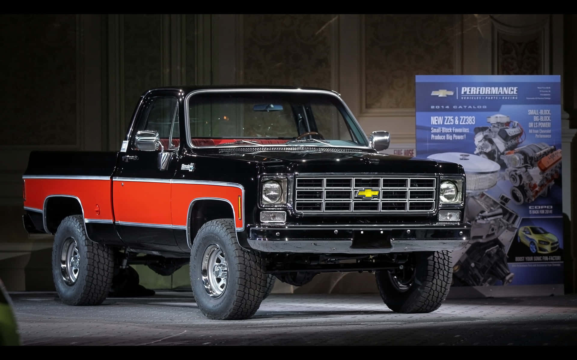 Pickup Truck Orange Black Chevrolet K5 Blazer