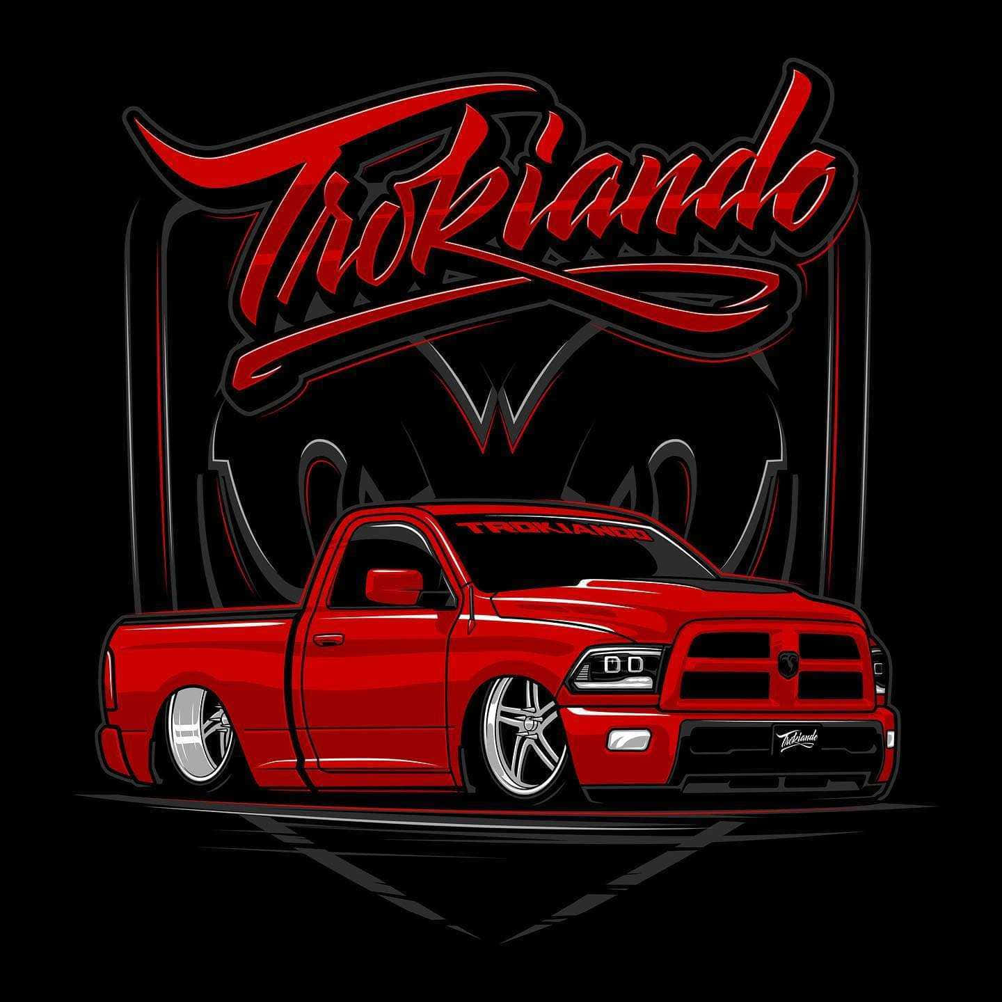 Pickup Truck Red Chevrolet Silverado Trokiando Digital Art