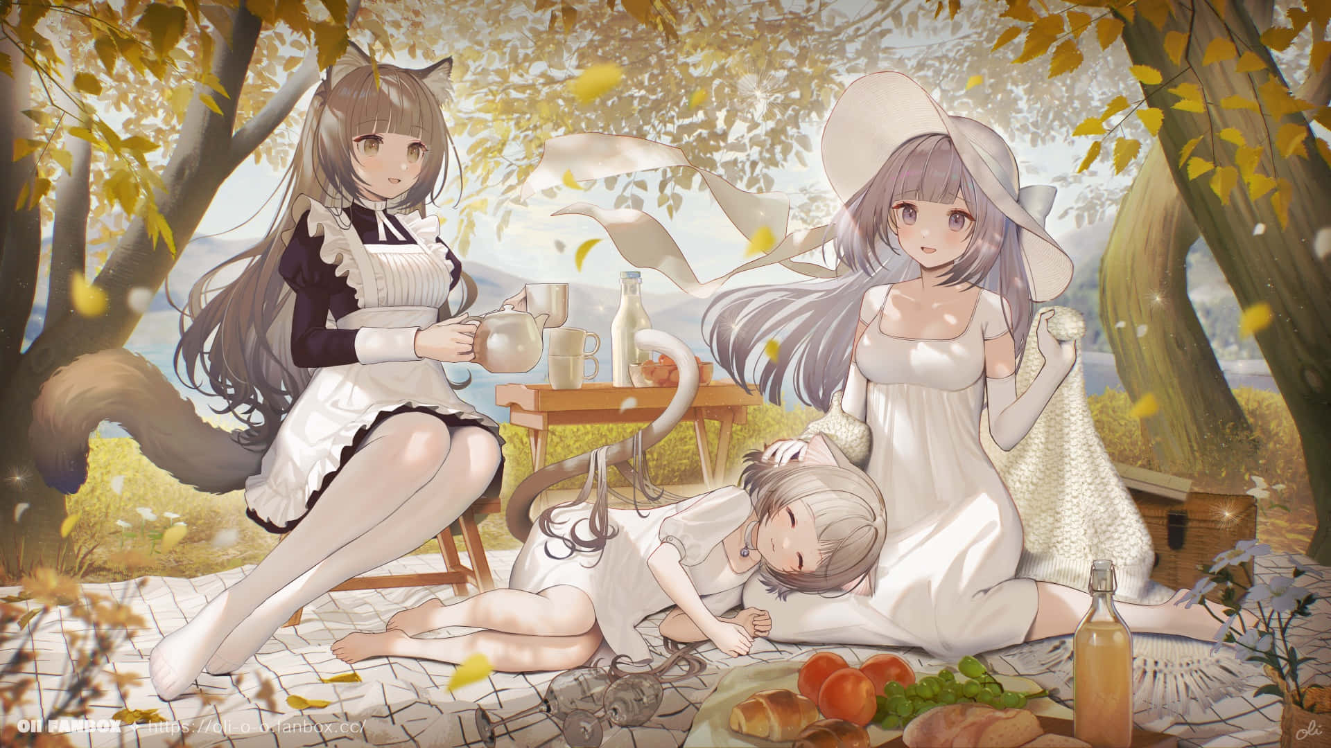 Picnic Anime Neko Family Setup