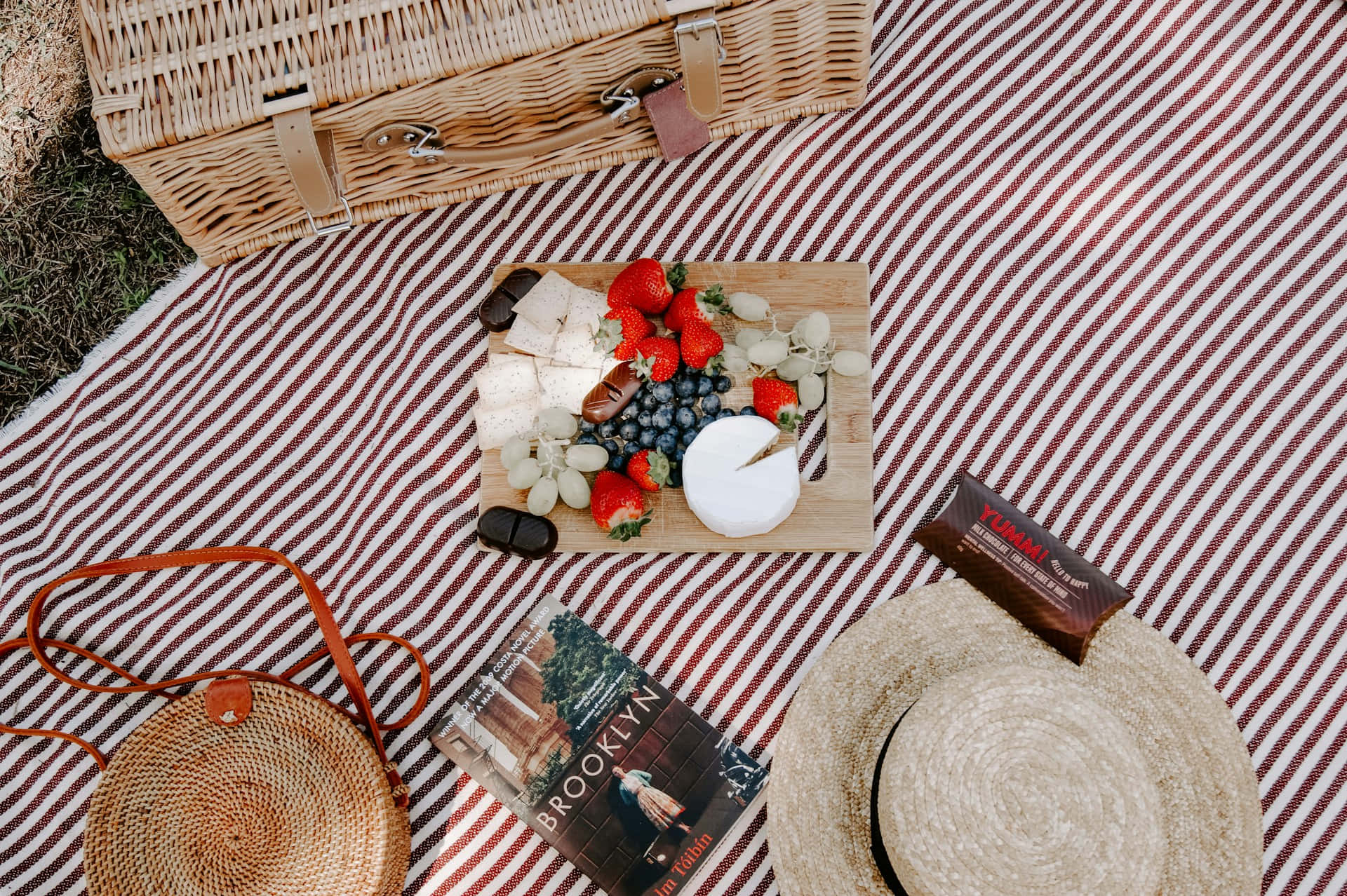 Picnic Spreadon Striped Blanket.jpg