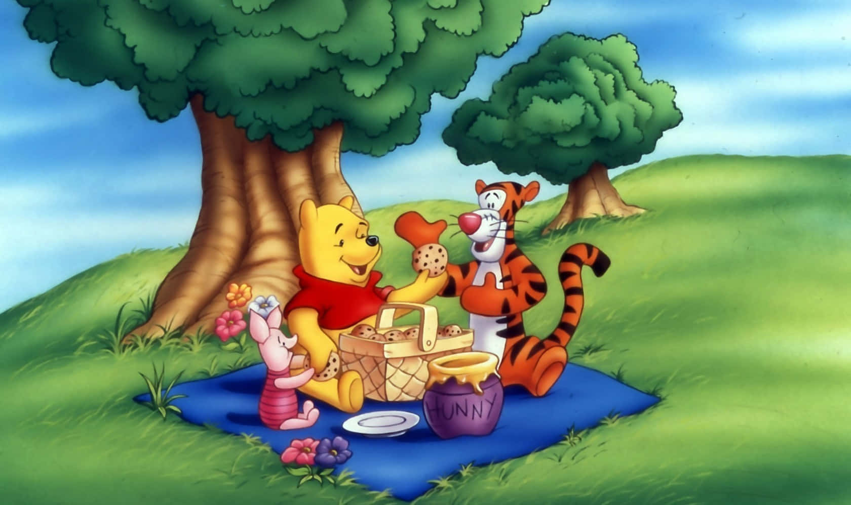 Picnic Winnie The Pooh Tiger Piglet Background