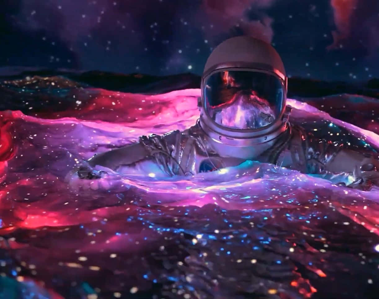 Picture Of An Amazing Astronaut Floating In Space Background