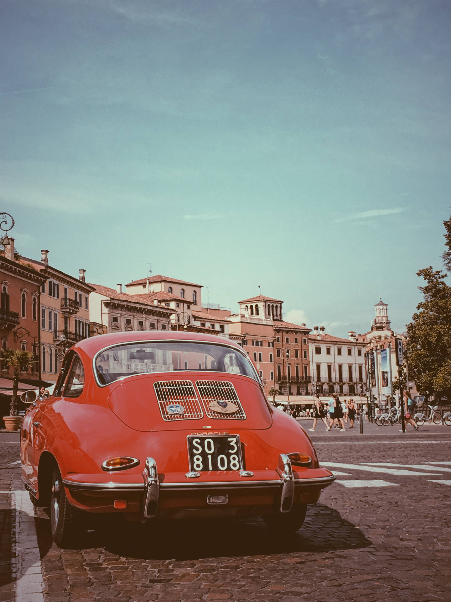 Picture Of Pastel Vintage Car Background