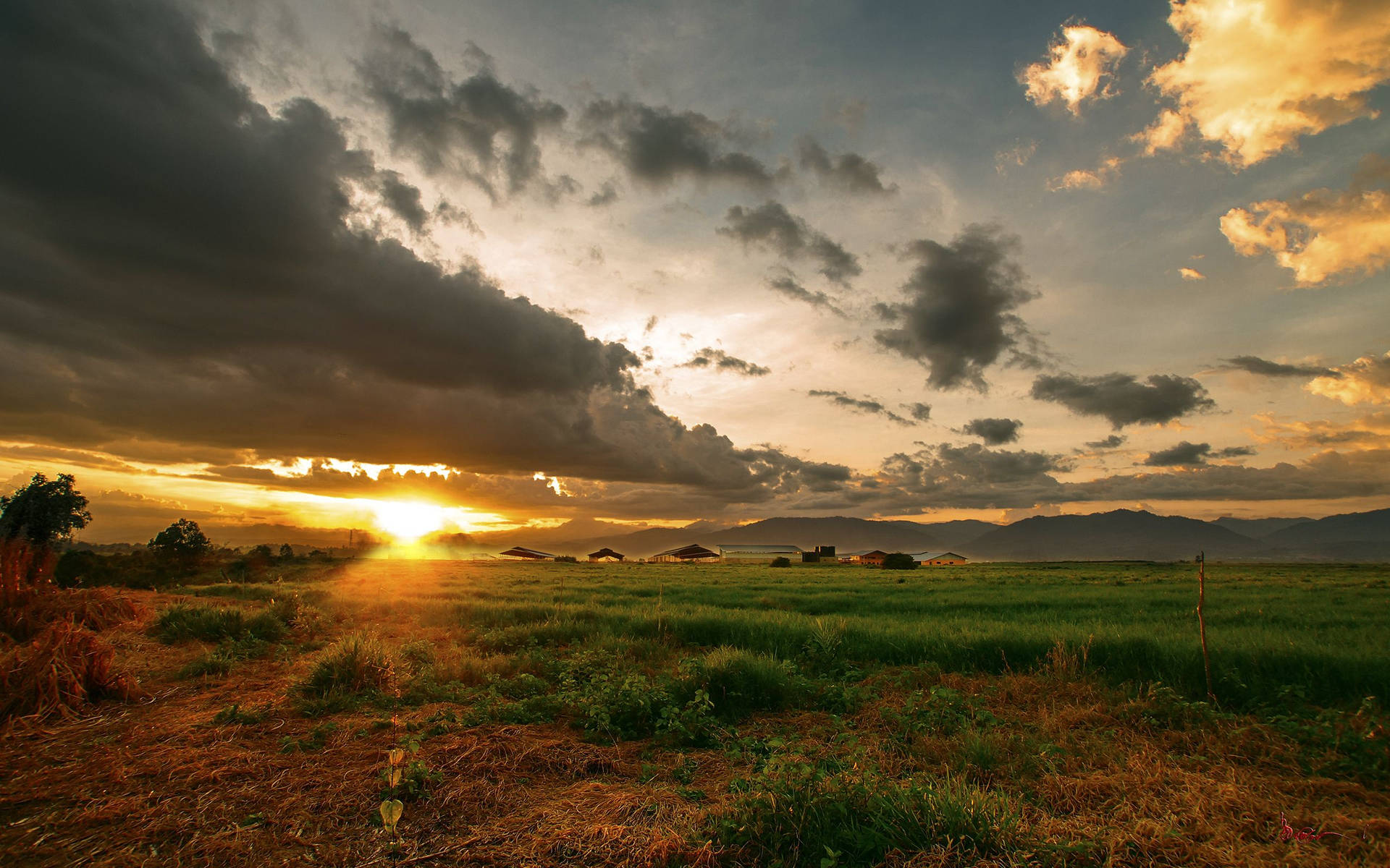 Picture-perfect Rural Farm Desktop Background