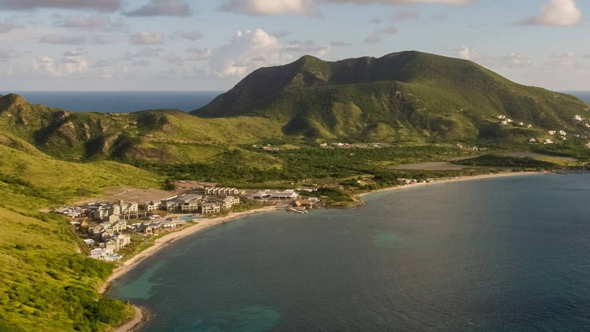 Picturesque Small Town Of St. Kitts And Nevis Background