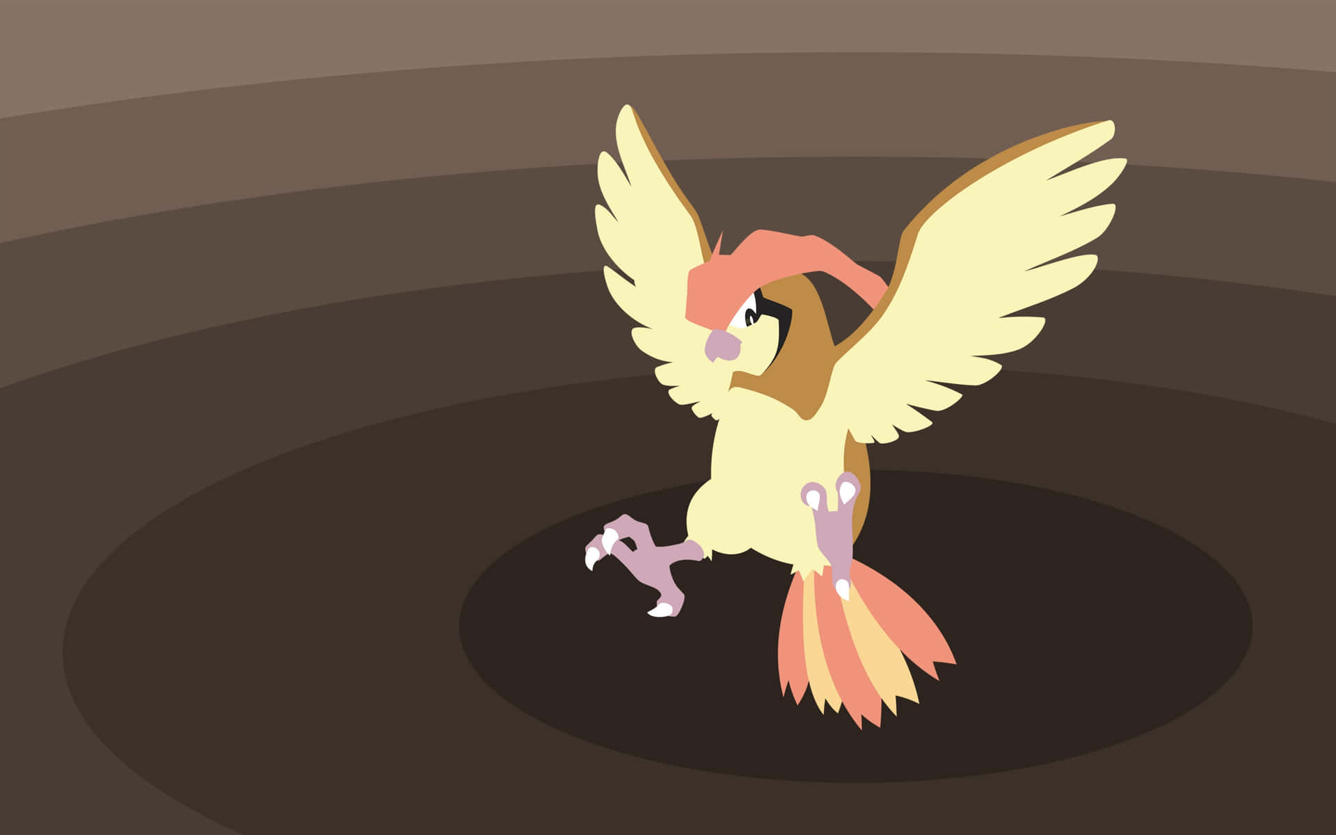 Pidgeotto Flying Brown Background Background