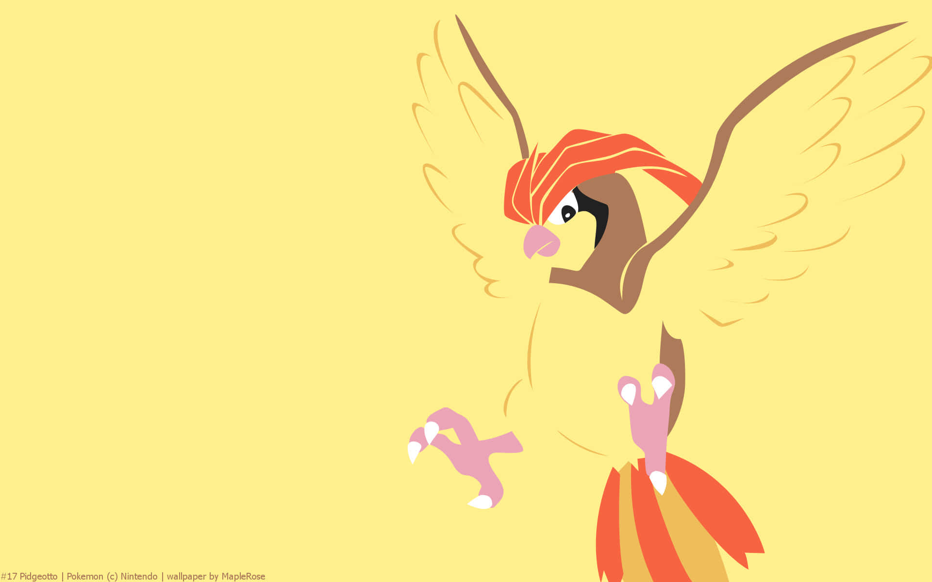Pidgeotto Yellow Art Background