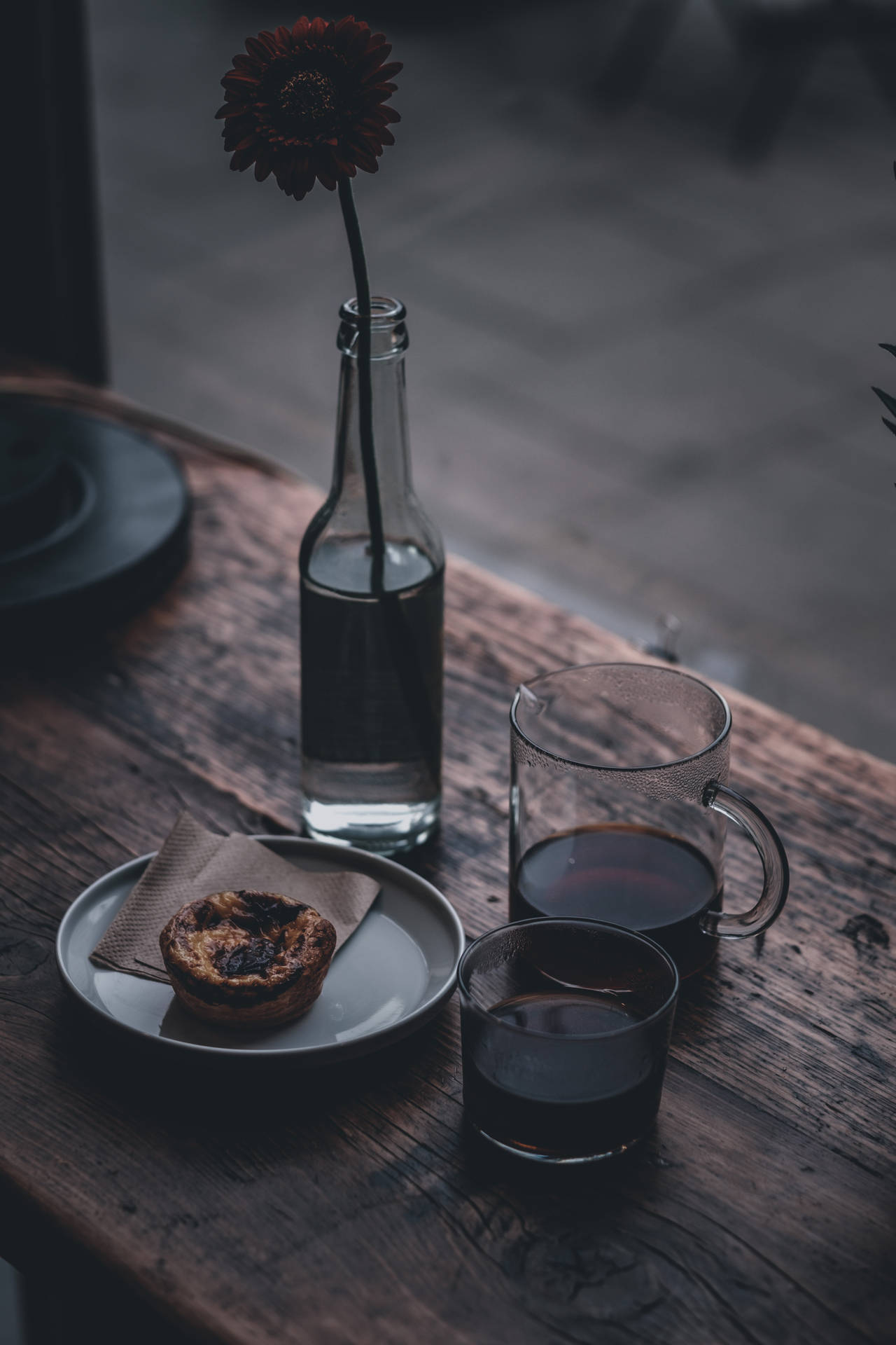 Pie Crust Tart Pastries And Coffee Background