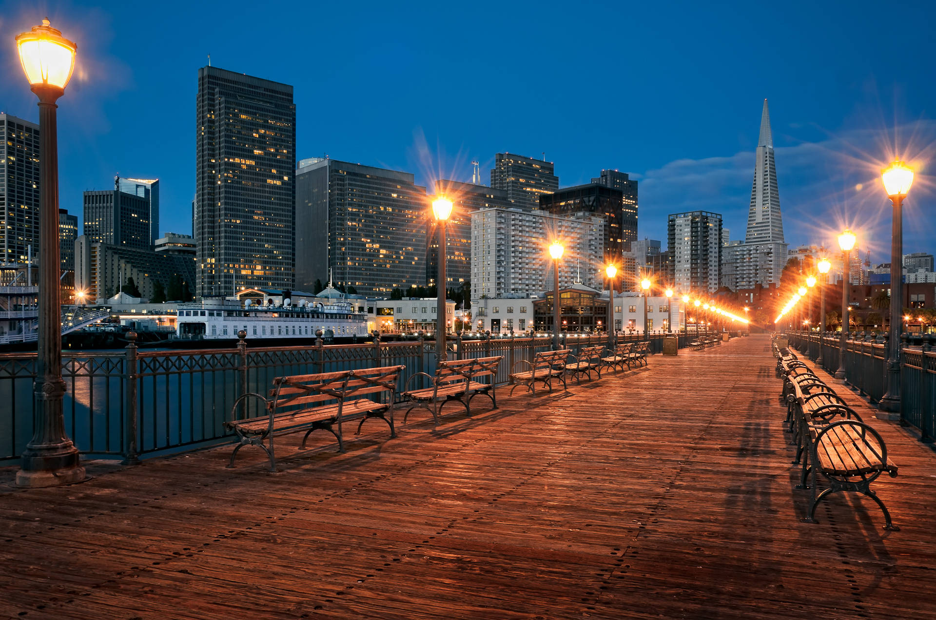 Pier 7 At Night San Francisco Photography Background