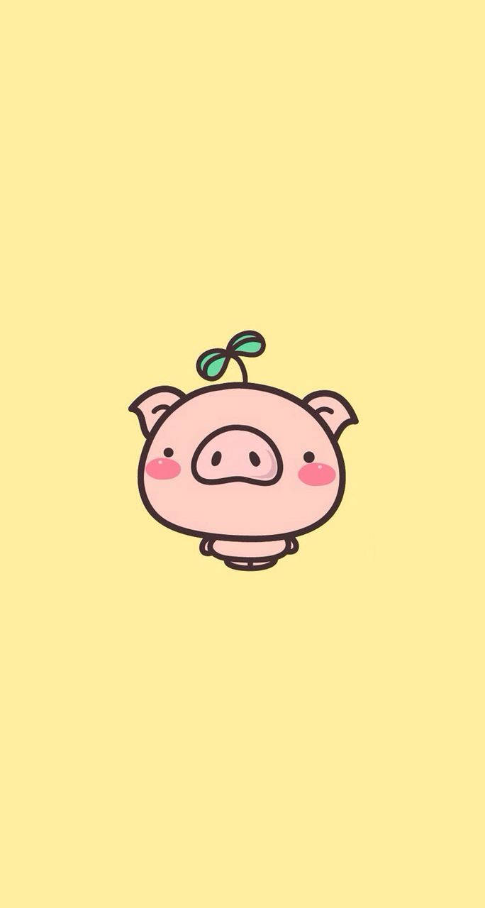 Piggy Head With A Small Plant