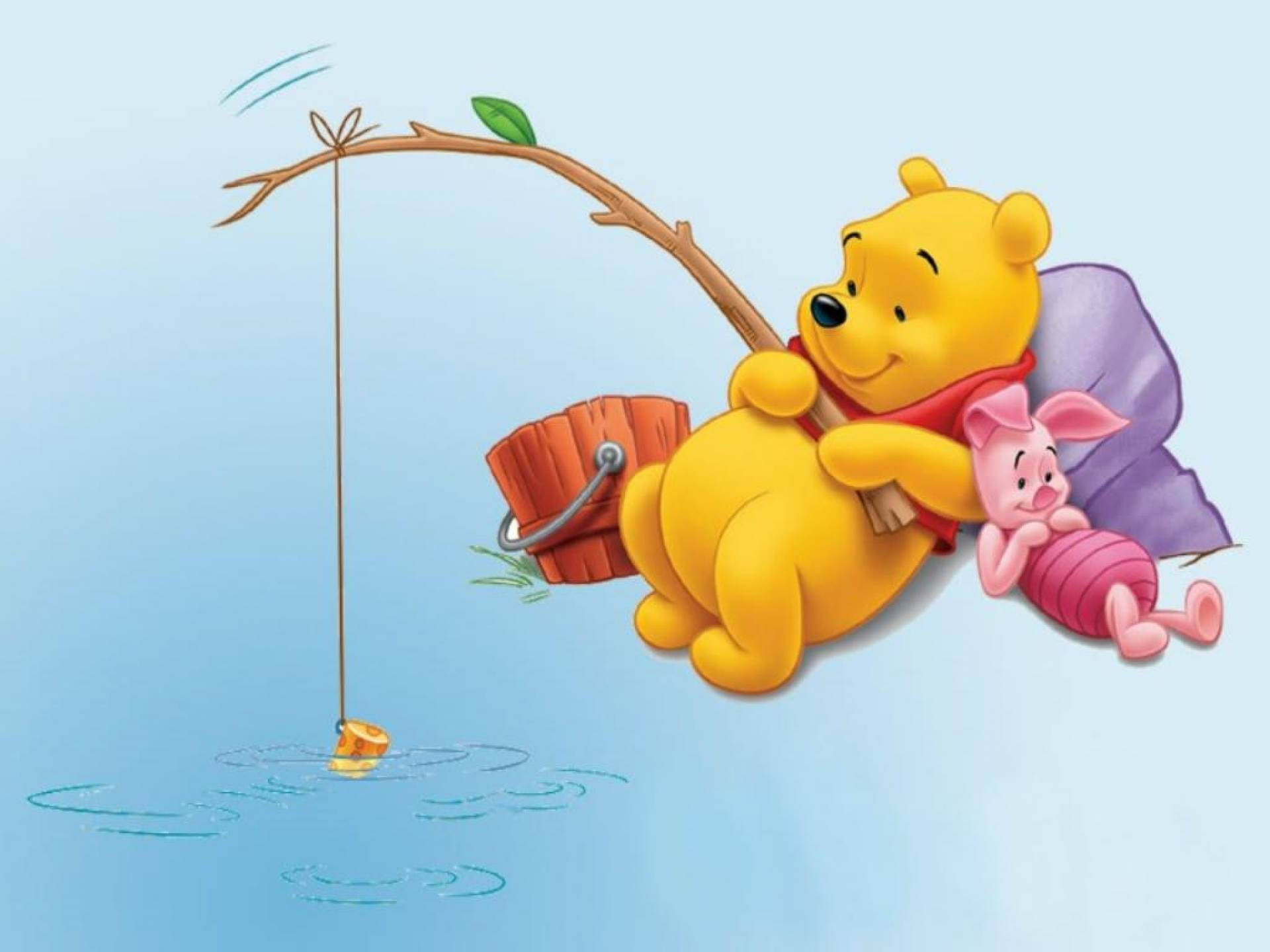 Piglet And Pooh Fishing Background