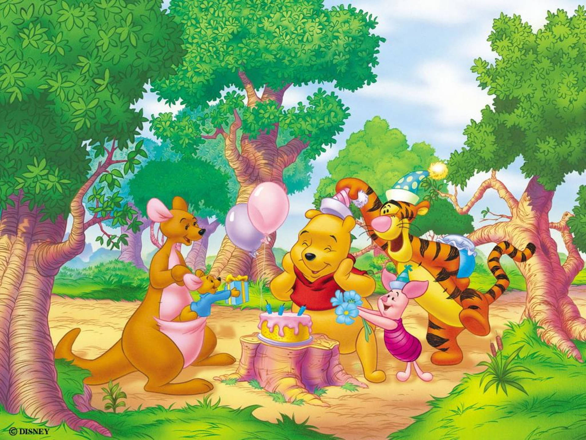 Piglet Pooh Party Background