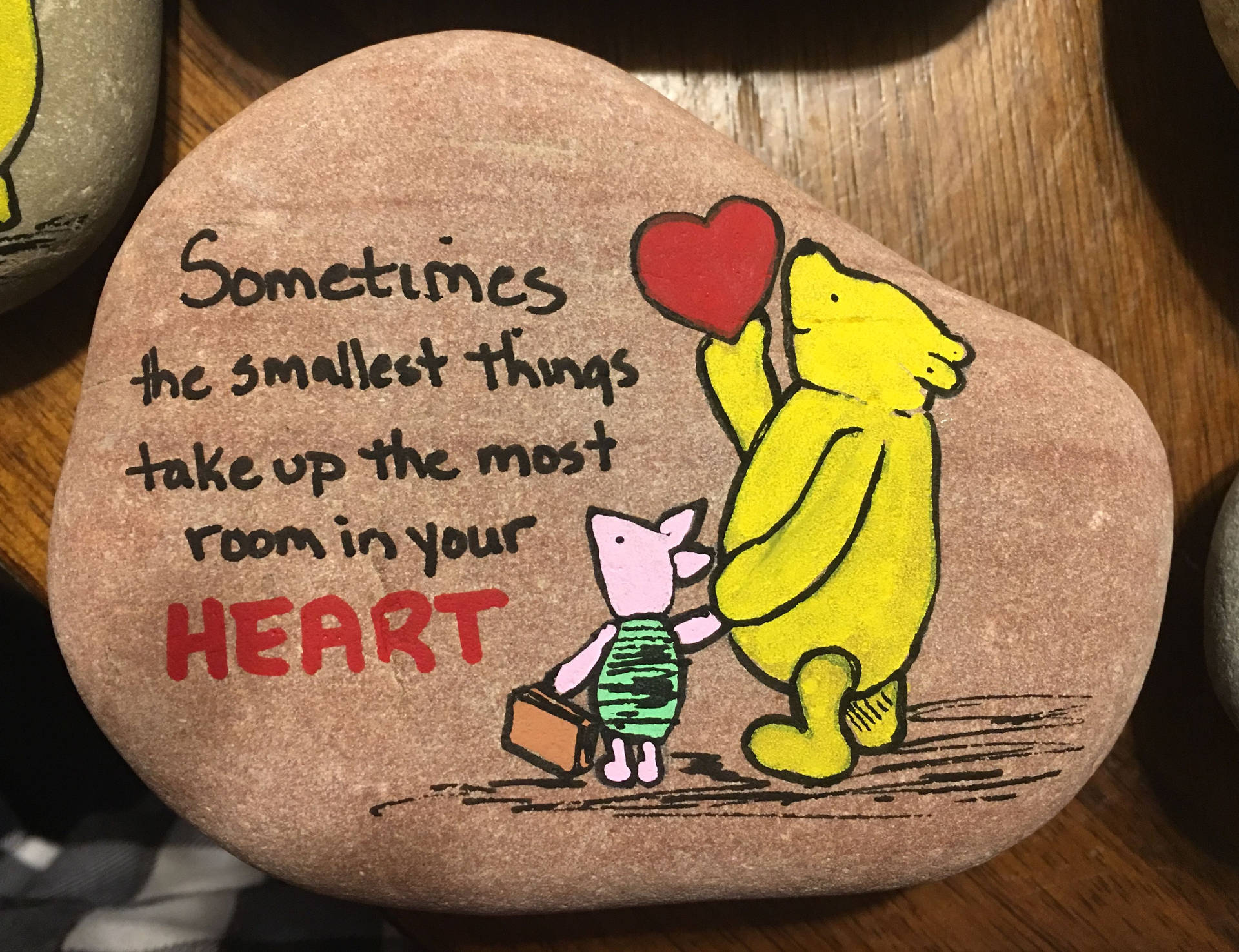 Piglet Stone Heart Background