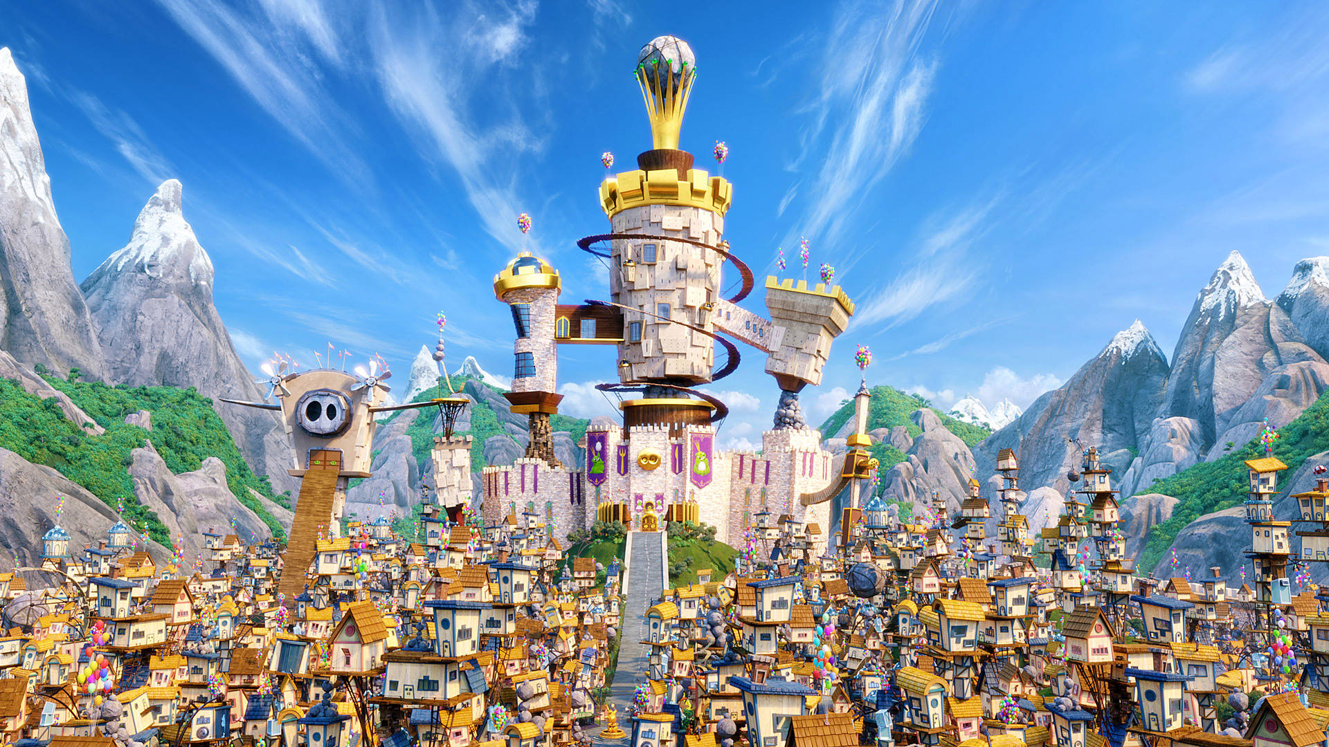 Pigs Town From The Angry Birds Movie Background